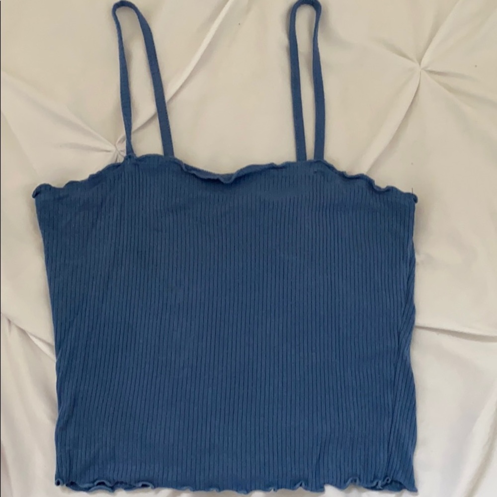 blue cropped top